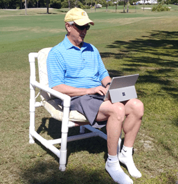Mike St. Charles working remotely outside